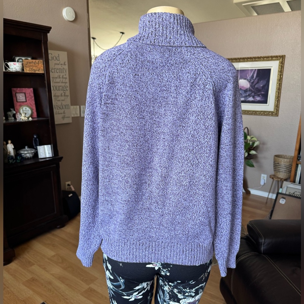 Karen Scott lavender thick long sleeve turtleneck sweater-size L - Picture 9 of 9